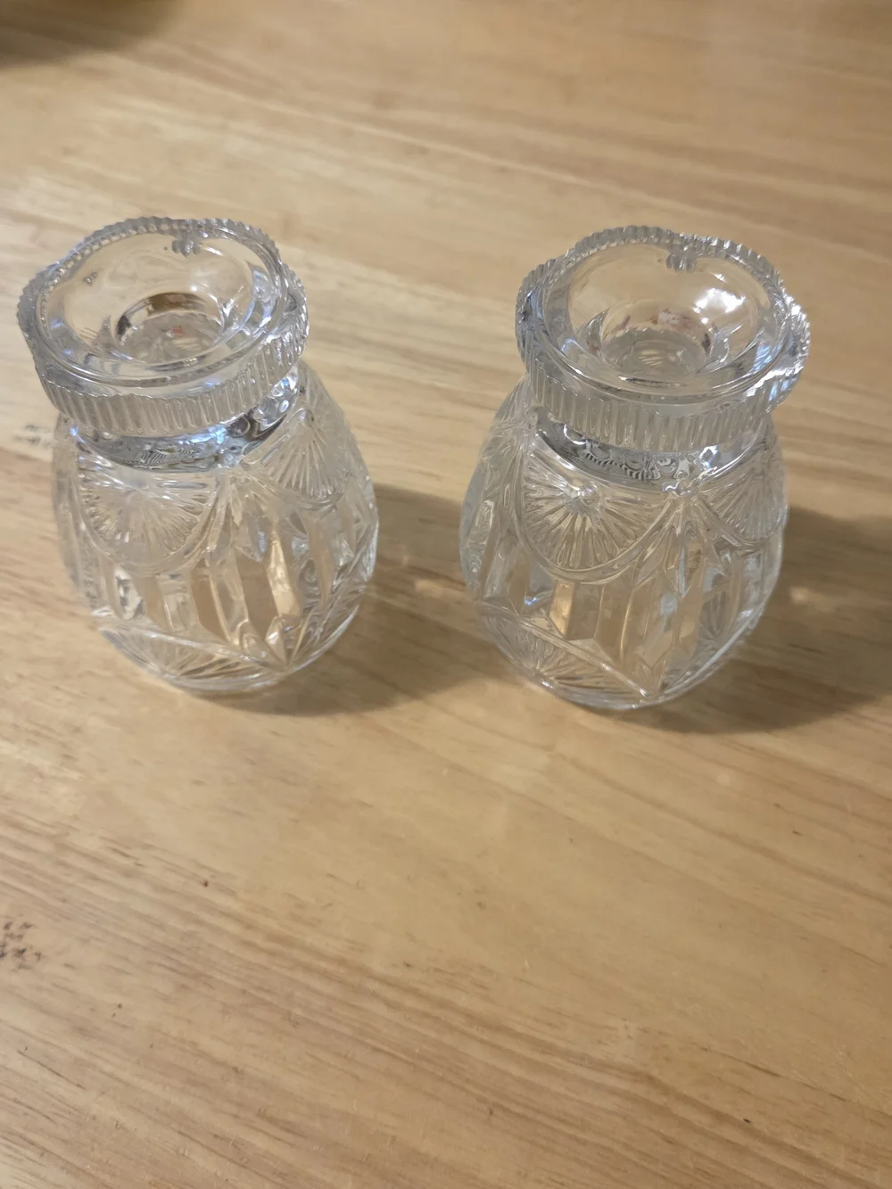 Crystal Clear Signatures Patterned Glass Votive/Taper Candle Holders - Set of 2